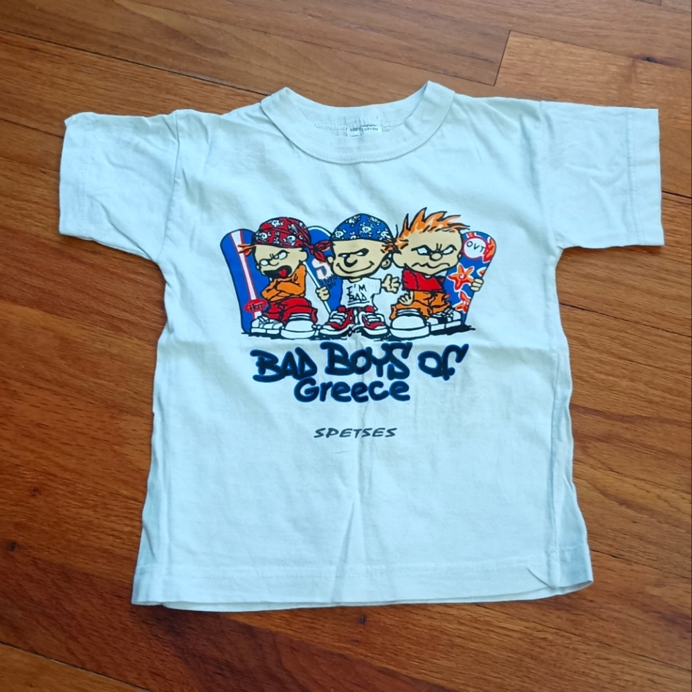 3/$10 🌟Boys Kids Bad Boys of Greece Spetses  Greece Ellada T-shirt Shirt Top 3T